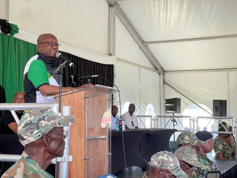 MK Party's president Jacob Zuma address members of the party ahead local government election.