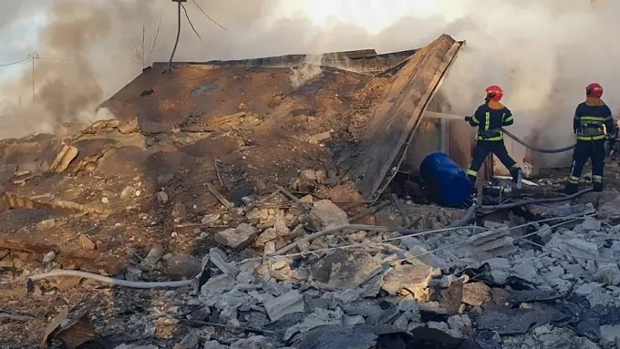 A recent Russian attack has left Ukraine reeling, with widespread power outages and destruction of critical infrastructure, sparking international condemnation and calls for a peaceful resolution. The emergency services team worked to put out the fire following the aftermath of the Russian brutality attack on Ukraine. 