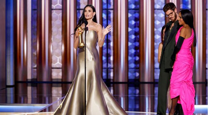 Demi Moore Wins Her First-Ever Solo Golden Globe Award Picture courtesy: CNN Entertainment