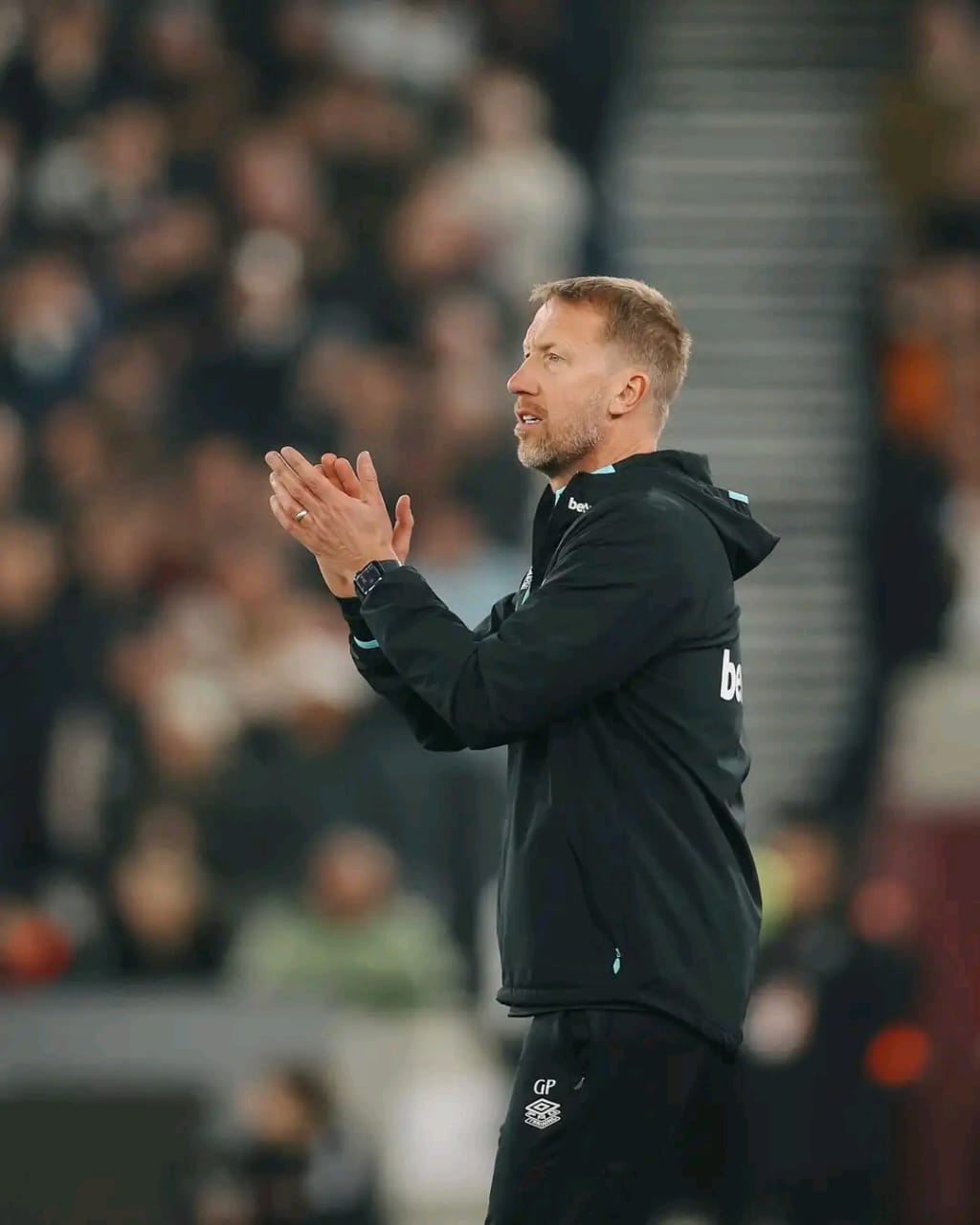 Graham Potter was the only man to win in the English Premiership League last Wednesday. Image : West Ham United shared via Facebook
