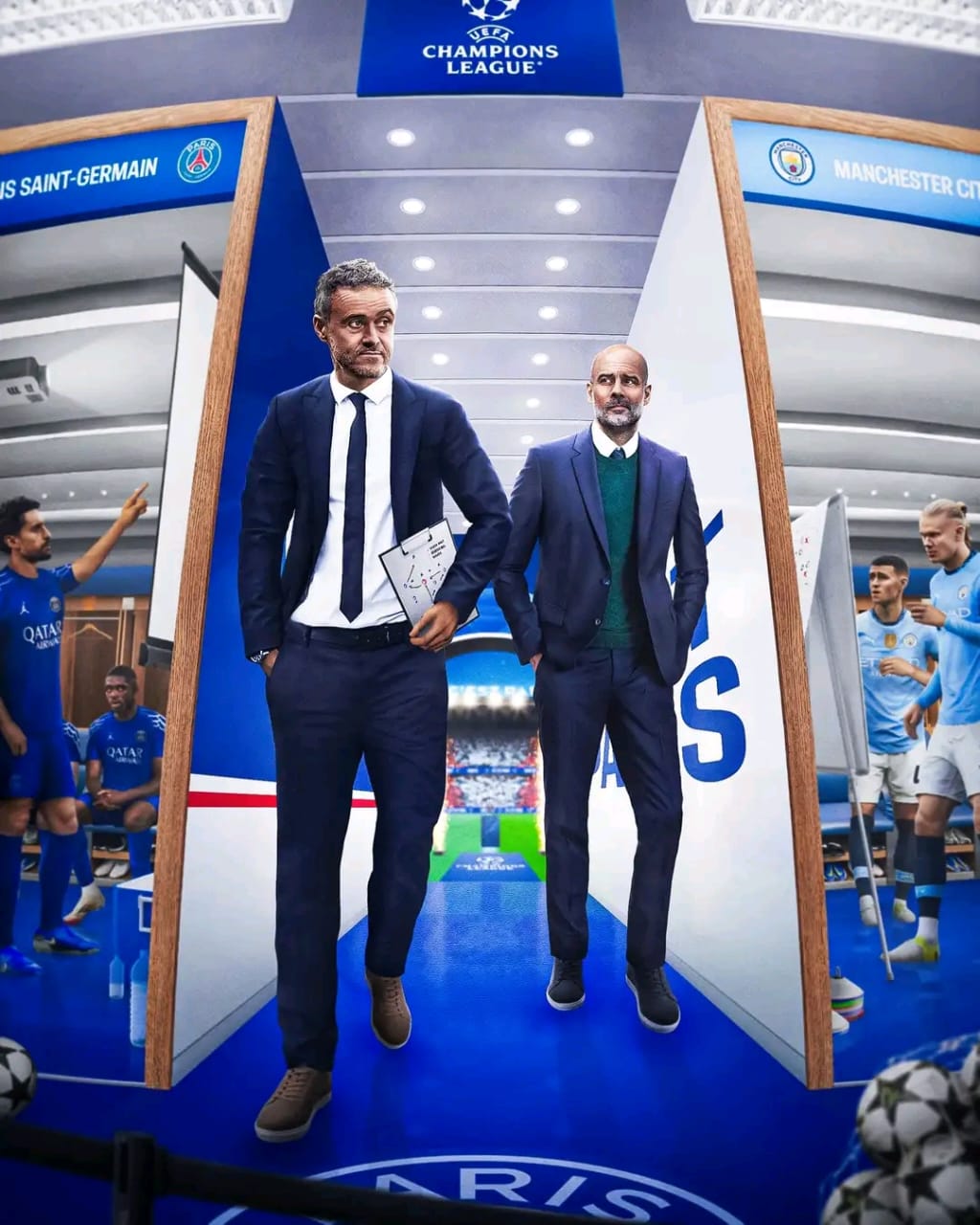 Big clubs meeting in the EUFA Champions League. Paris Saint-Germain hosting Manchester City at Paris. Image: Paris Saint-Germain shared via Facebook.