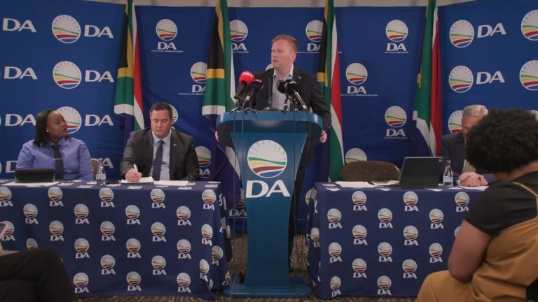 DA Member of Parliament as well as a DA Minister within the government of national unity, Minister of Public Works and infrastructure giving clear directives on what the DA’s will be doing regarding the expropriation act. Image: DA.