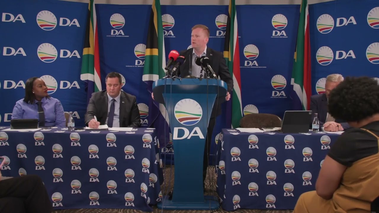 DA Member of Parliament as well as a DA Minister within the government of national unity, Minister of Public Works and infrastructure giving clear directives on what the DA’s will be doing regarding the expropriation act. Image: DA.
