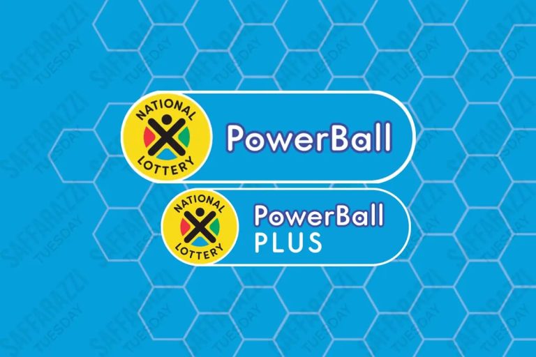 This week's Powerball and Powerball Plus results. Image: SAFFARAZZI.