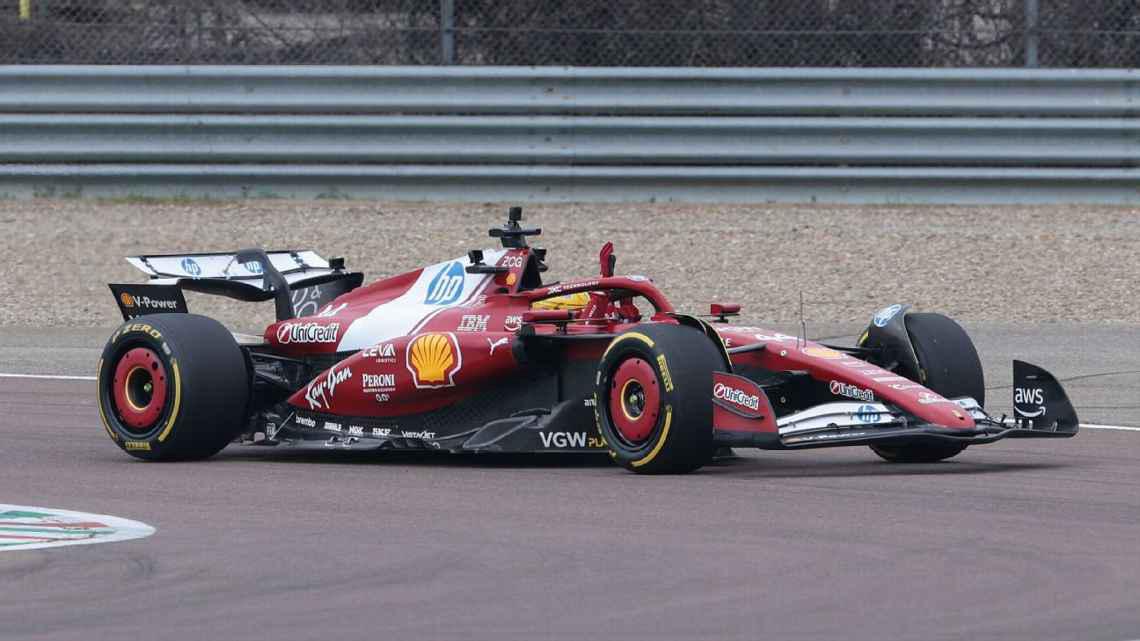 Lewis Hamilton takes the SF-25 for its first drive at Fiorano as he prepares for the 2025 season. Image: ESPN.