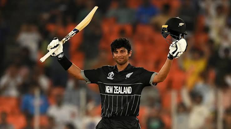 Rachin Ravindra celebrates his century, setting the tone for New Zealand’s commanding semifinal performance. Image source: olympics
