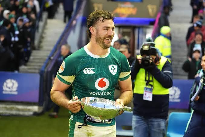 Caelan Doris is making promising progress in his recovery from injury and could be available for Ireland's Six Nations showdown against France. Image: Independent.