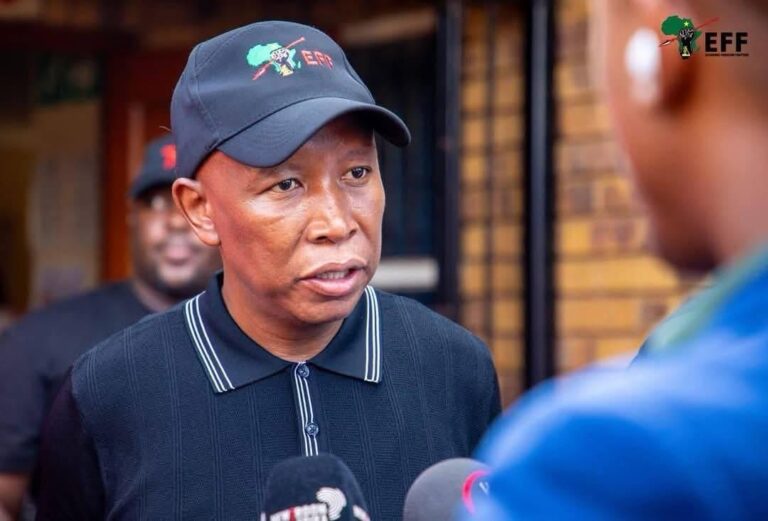 Economic Freedom Fighters leader Julius Malema, speaking to journalists ahead his 44th birthday celebrations in  Tembisa. Image: EFF shared via Facebook.