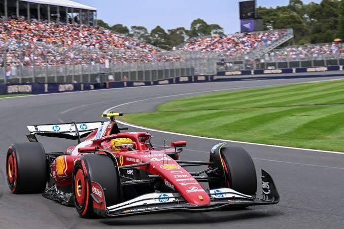 Lewis Hamilton gears up for his first race with Ferrari at the 2025 Australian Grand Prix.Image: BBC.