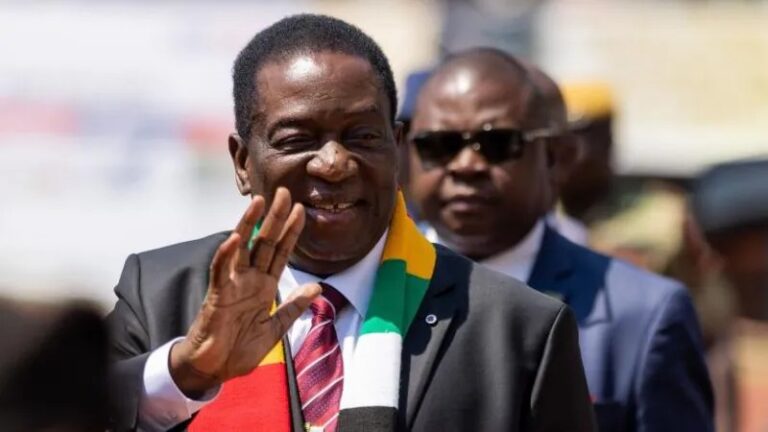 Critics say Zimbabwe's president Emmerson Mnangagwa is trying to "appease" the Trump administration. Getty Images.