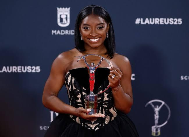 Simone Biles,added another milestone to her legendary career with her fourth Laureus award. Source image: Reuters
