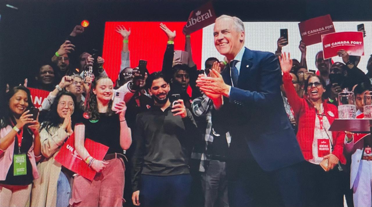 Donald Trump has congratulated Mark Carney on his victory in the Canadian national elections on Tuesday. Image: AP.