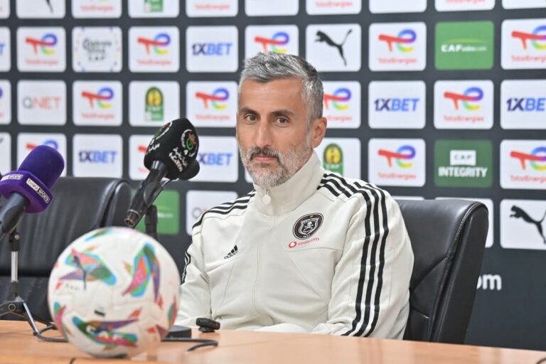 Orlando Pirates Head Coach, José Riveiro on a CAF post-match press. Image: Orlando Pirates Football Club shared via Facebook.