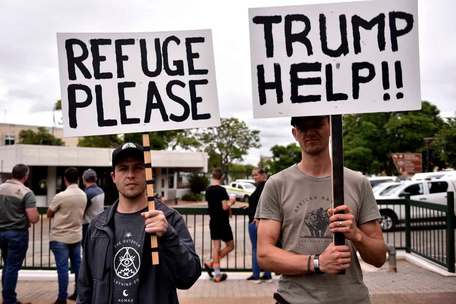 On February 15, 2025, white South Africans congregated outside the US Embassy in Pretoria to talk about the country's problems, including unemployment, land confiscation, their safety, and President Donald Trump's offer to grant farmers refugee status in the US. Image: Nigel Sibanda.