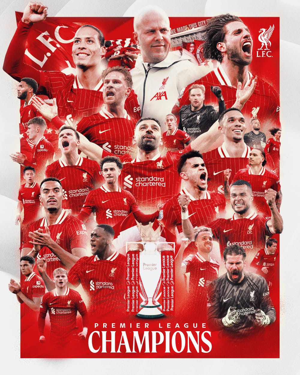 With a few games left in the EPL, Liverpool has successfully secured this season's title. Image: Liverpool FC shared via X @LFC.