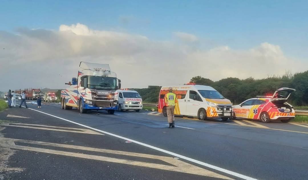 Tow truck driver arrested following a horrific accident that claimed 8 lives in Empangeni along the N2. Image credit: Arrive Alive
