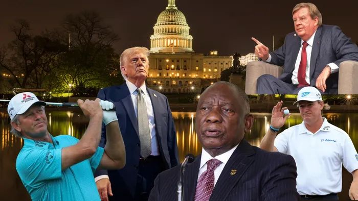 President Cyril Ramaphosa brings billionaire Johann Rupert and golf legends Ernie Els and Retief Goosen to a high-stakes meeting with Donald Trump, blending diplomacy and golf in a bid to strengthen U.S.–South Africa relations. Source image : IOL Graphics
