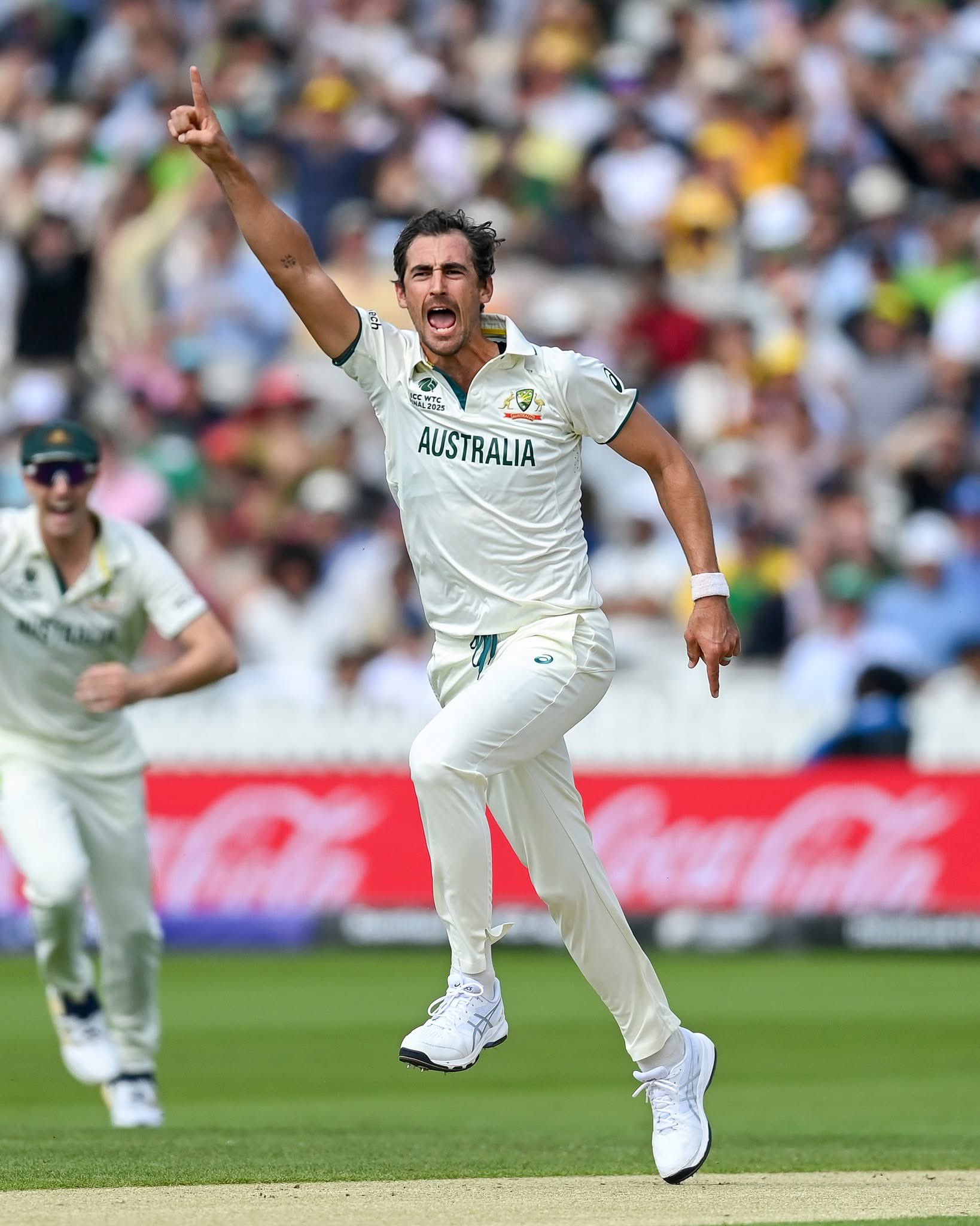 Mitchell Starc breaking Mohammed Shami's ICC record. Image: Aussies Army.