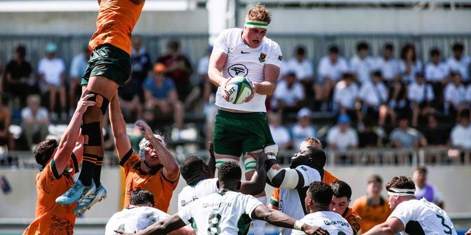 Junior Springboks celebrate a commanding win over Australia in their U20 Championship opener in Italy. Image: Galo Images.