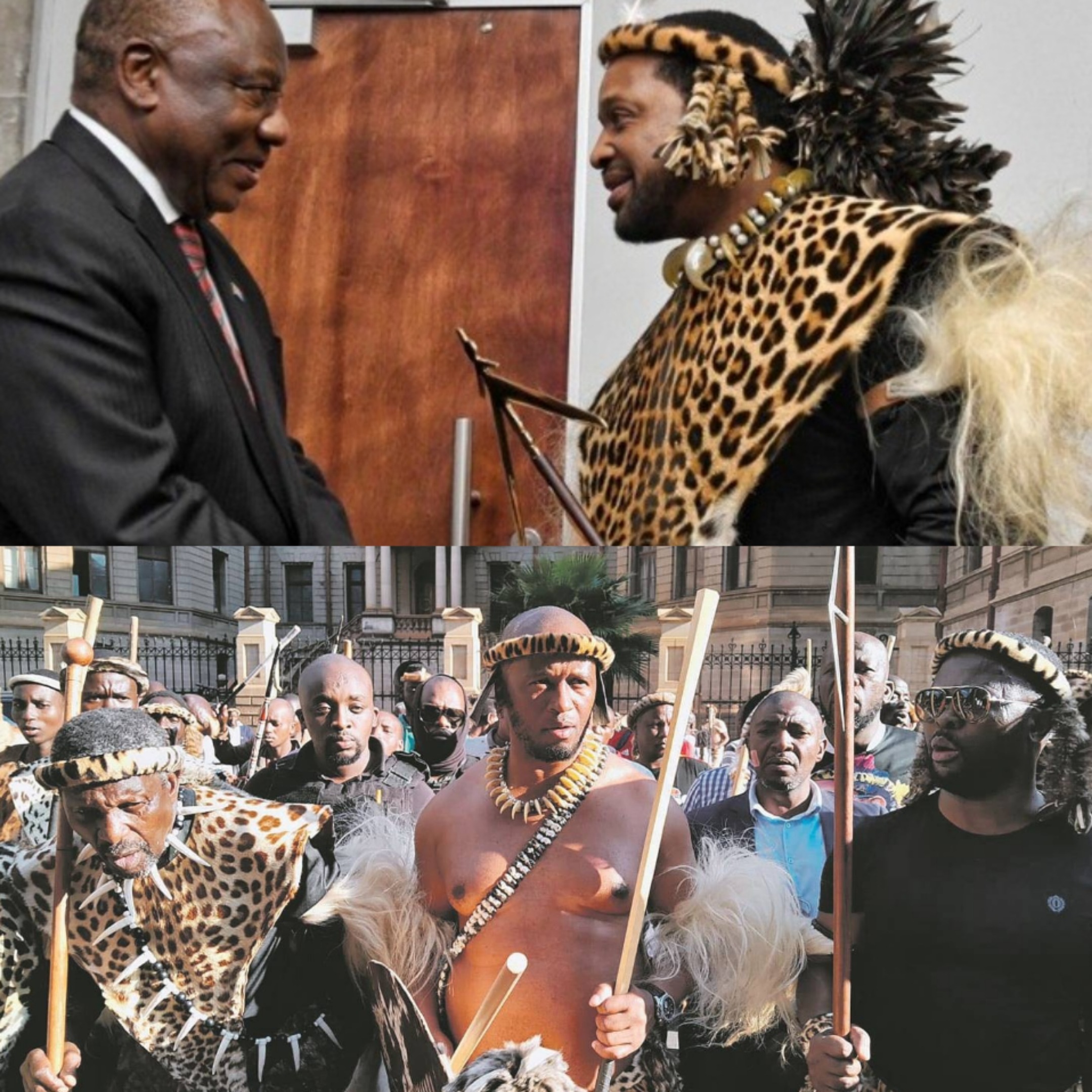 Zulu regiments (Amabutho)gather outside the court in Bloemfontein showing their support for King Misuzulu amidst the on going legal battle for the throne.