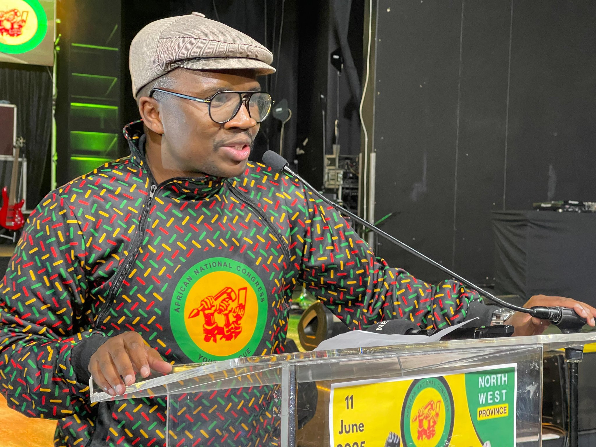 The ANCYL President, Collen Malatji, delivering an address at the ANCYL North West President's Jazz Hour at the Mmabatho Convention Centre in Mahikeng. Image: ANCYL shared via X @ANCYLhq.