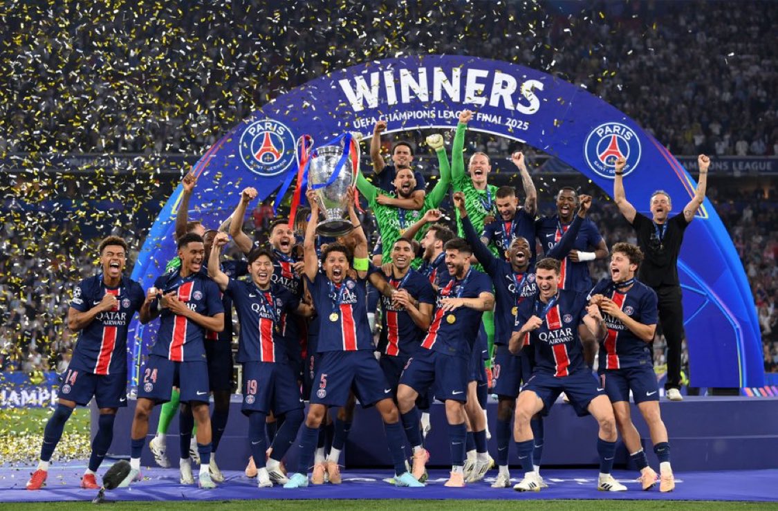 Psg on X Paris-Saint Germain crowned Champions League Victor's of 2025. Image Paris Saint-Germain shared via X @PSG_English.