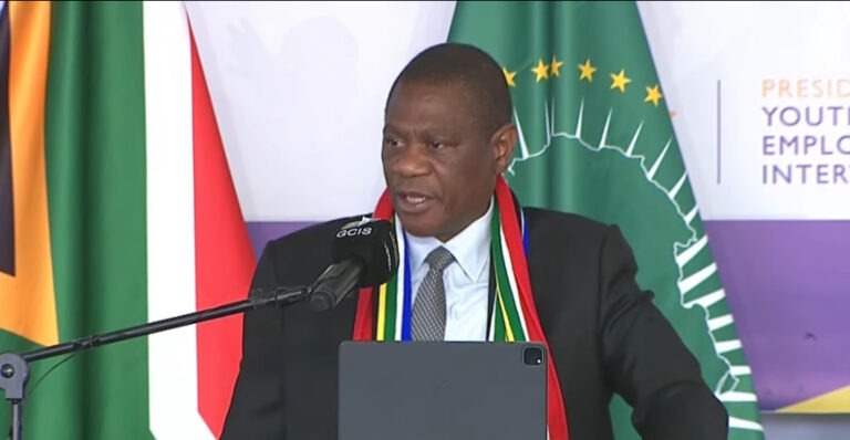 Deputy President Paul Mashatile addresses unemployment rate at the 2025 Youth Day Commemoration Event' in NWU. Image: SABC News [via YouTube]