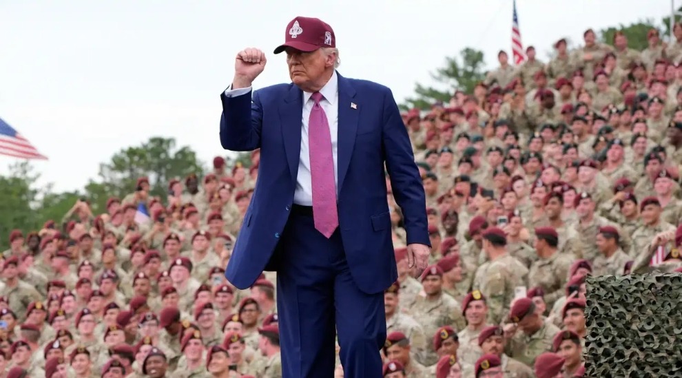 President Donald Trump delivered a speech during the U.S. Army’s 250th anniversary celebration at Fort Bragg on June 10, 2025.