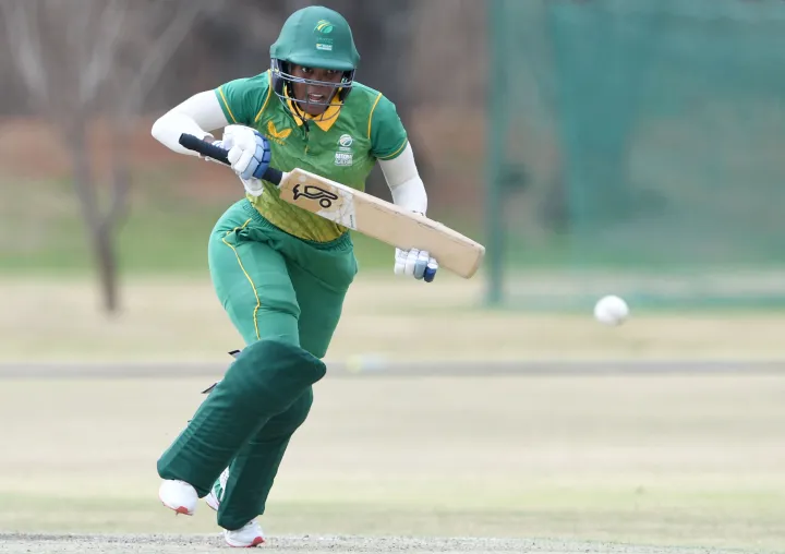 Nondumiso Shangase celebrates her maiden ODI fifty as South Africa prepare for the deciding match against the West Indies. Image: Lee Warren/Gallo Images.