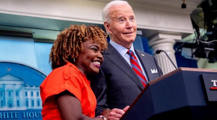 Karine Jean-Pierre, the former White House press secretary who served under President Joe Biden, has announced her departure from the Democratic Party, declaring herself an independent. Image: Yahoo News.