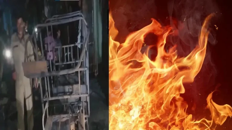 A 24-year-old and a 60-year-old lost their lives in a late-night fire in Delhi’s Dilshad Garden. Fire officials believe the blaze, which also destroyed two e-rickshaws and motorcycles, may have started during charging. Image: Ani