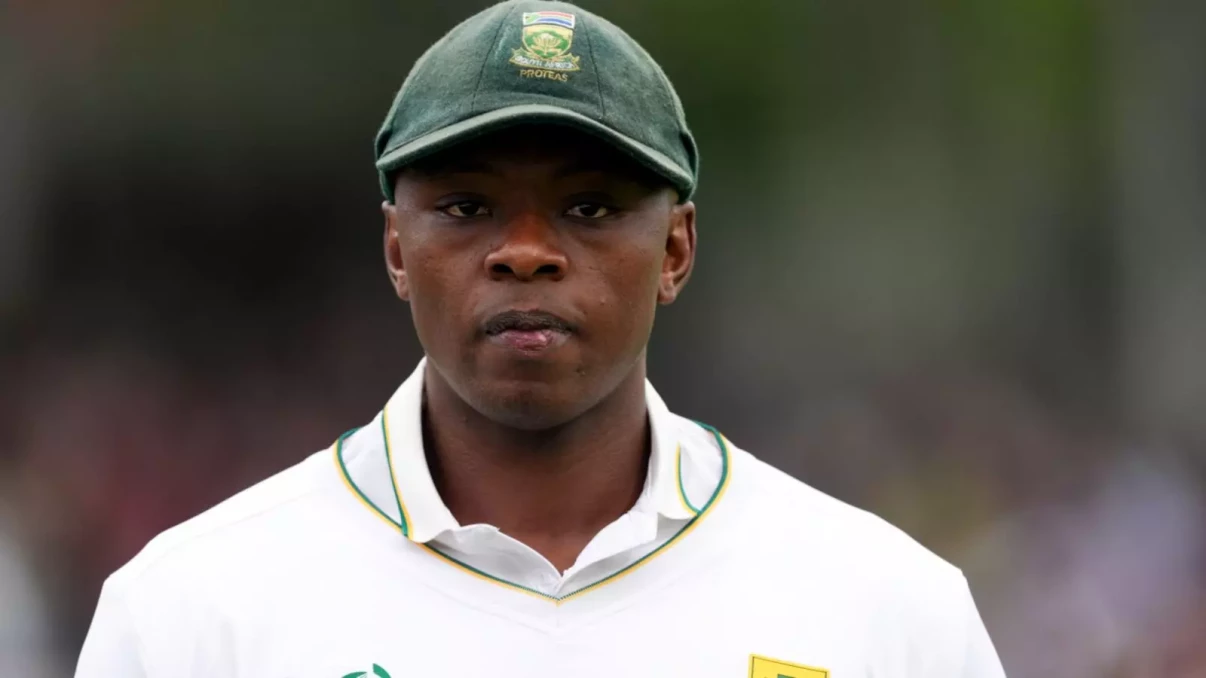 Kagiso Rabada celebrates his five-wicket haul on Day 1 of the WTC final after a tumultuous few weeks off the field. Image: SABC Sport.