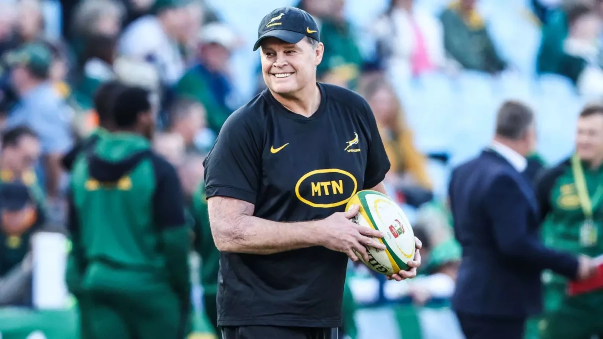 Rassie Erasmus is using the Barbarians and incoming tour tests to test combinations and identify future Springbok leaders. Image: SABC Sport.