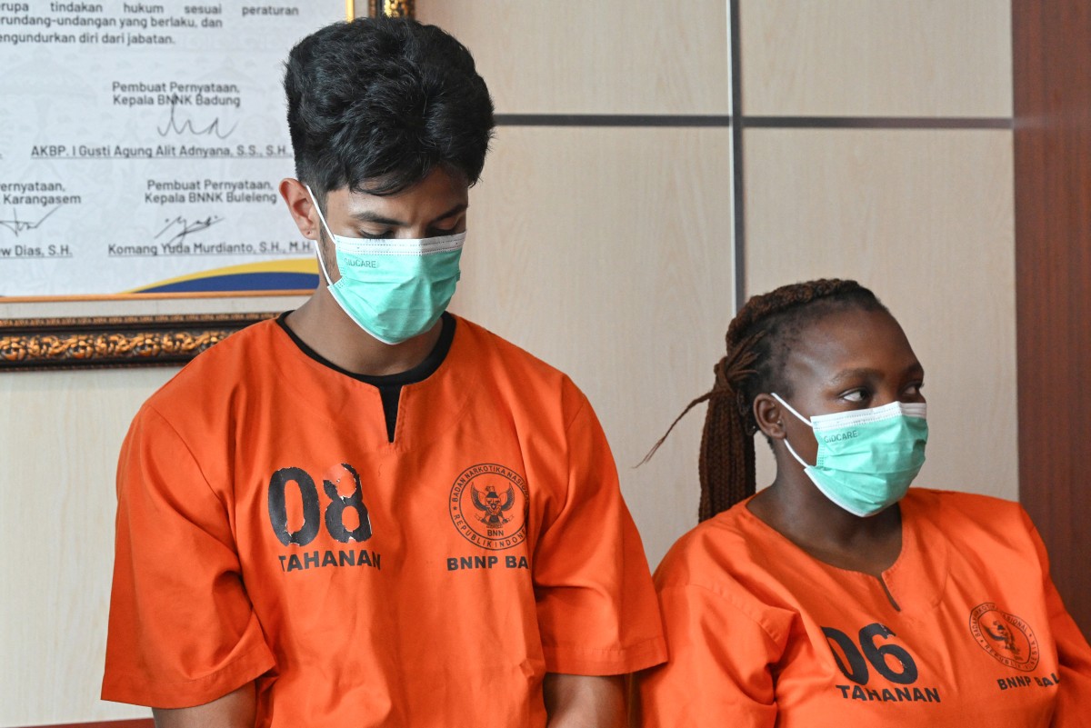 Drug Smuggling Attempt Lands South African Woman and Brazilian Man in Bali Court. Image: Sonny Tumbelaka/AFP via Jacaranda News.