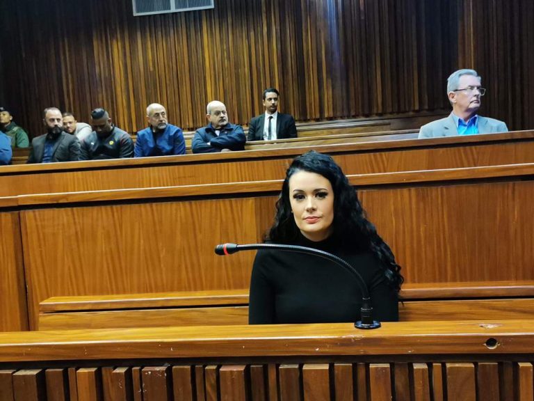 Amber Lee Hughes in the dock at the Gauteng High Court in Johannesburg, where she admitted to drowning four-year-old Nada-Jane Challita. Image: Yolanda Mdzeke.