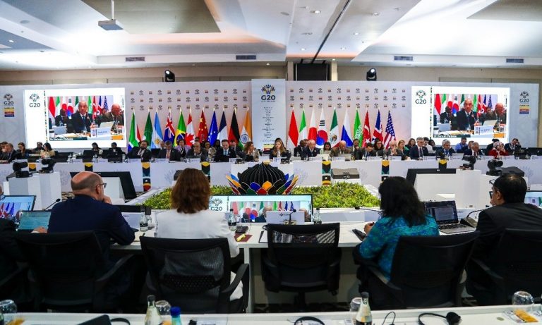 Ministers from across the globe gather for the G20 Compact with Africa (CwA) side event at the G20 Fourth Finance and Central Bank Deputies Meeting in Durban on 16 July 2025. Image:X @g20org