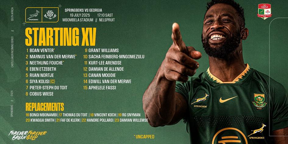 Siya Kolisi returns to lead a fresh Springbok side in Nelspruit this Saturday. Image: Springboks.