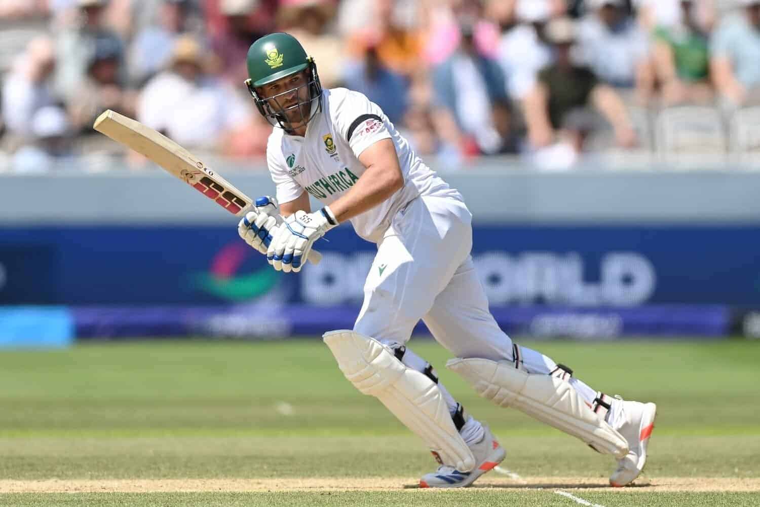 Wiaan Mulder celebrates his record-breaking 367 as South Africa crushed Zimbabwe in Bulawayo. Image: Gareth Copley/Getty Images.