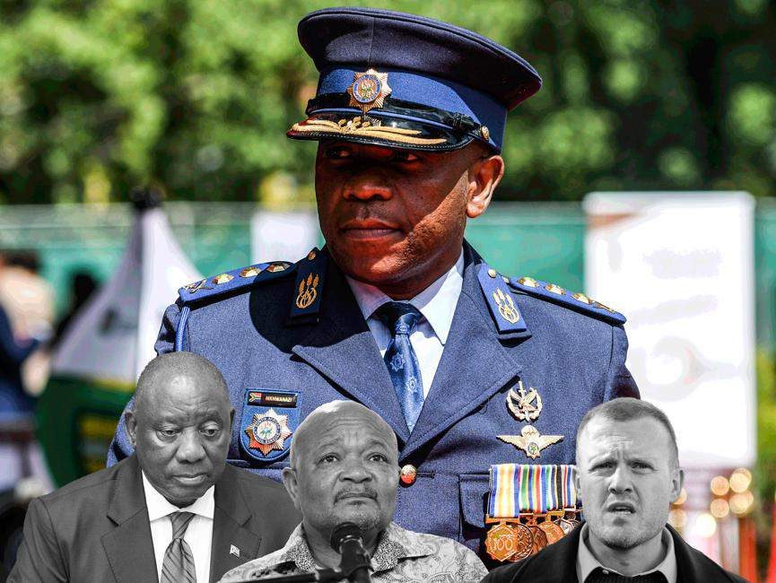 President Cyril Ramaphosa has placed Police Minister Senzo Mchunu on leave following organized crime allegations made by KZN police commissioner Lt. General Nhlanhla Mkhwanazi. Image: News24.