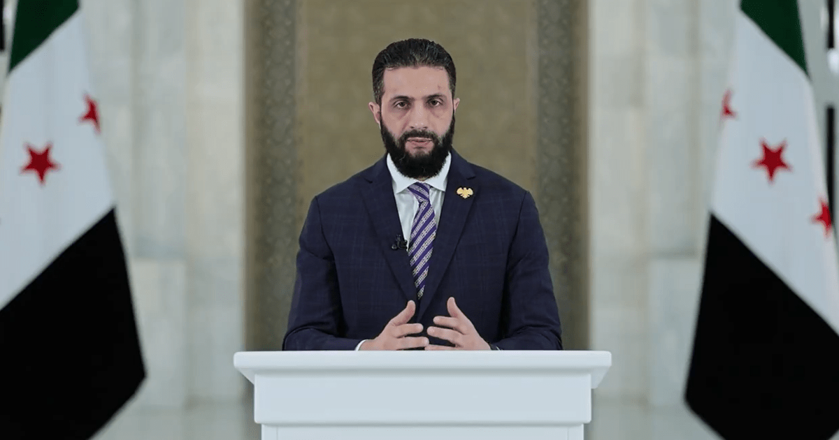 Syria's president condemns Israeli airstrikes in Damascus and pledges Druze protection as a U.S.-led ceasefire halts fighting in Sweida after 360 are killed. Image: Haaretz.