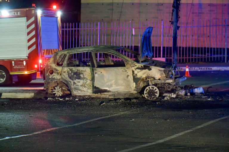 Uber vehicle set on fire at Maponya Mall.