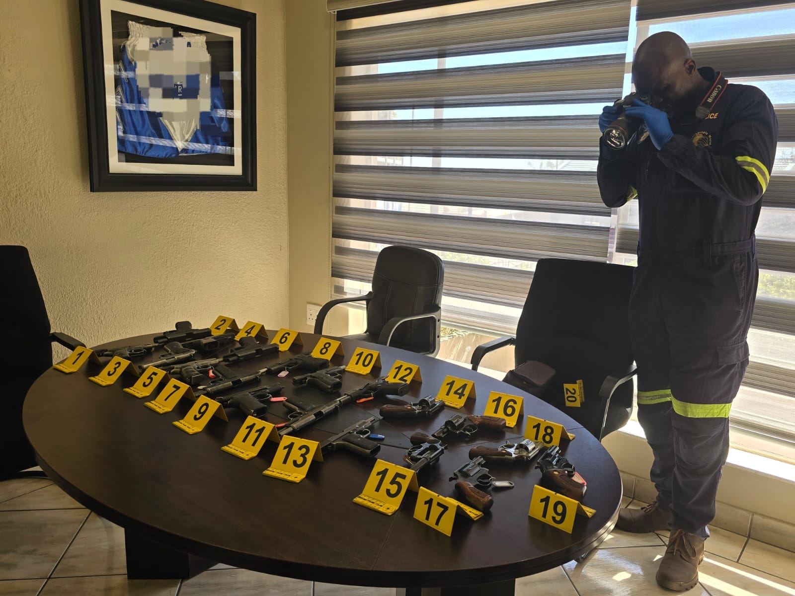 Police officers seized over 200 firearms.