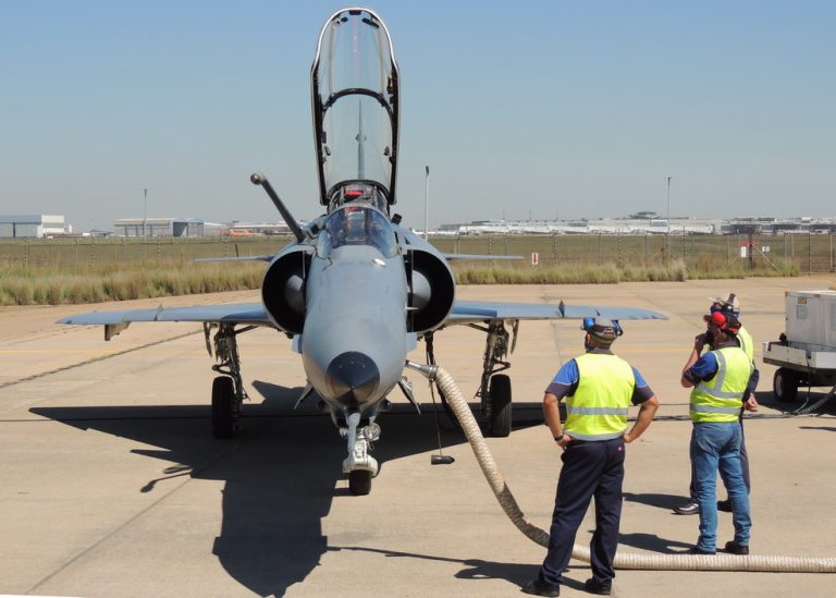 Denel Cheetah fighter jet on display, linked to Draken International lawsuit over failed delivery
