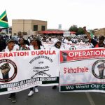 A group of Operation Dudula members marching in Soweto.