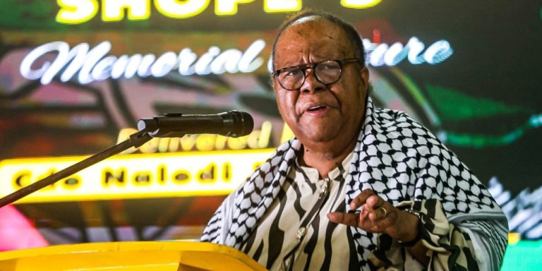 Image Credit: X @MyANC Naledi Pandor delivering the Gertrude Shope Memorial Lecture at Akasia Community Hall, Pretoria North, on Sunday, August 24, 2025.