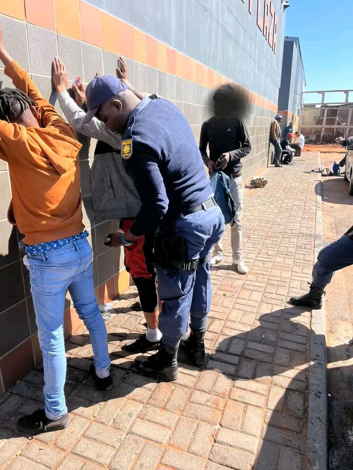SAPS officers conduct a stop-and-search operation during high-density patrols under Operation Shanela 2 in the Northern Cape.