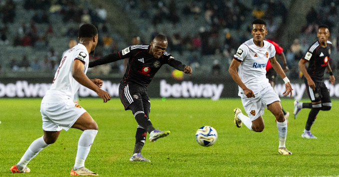 Sebelebele scoring a cracker passed Stellenboch backline and goalie.