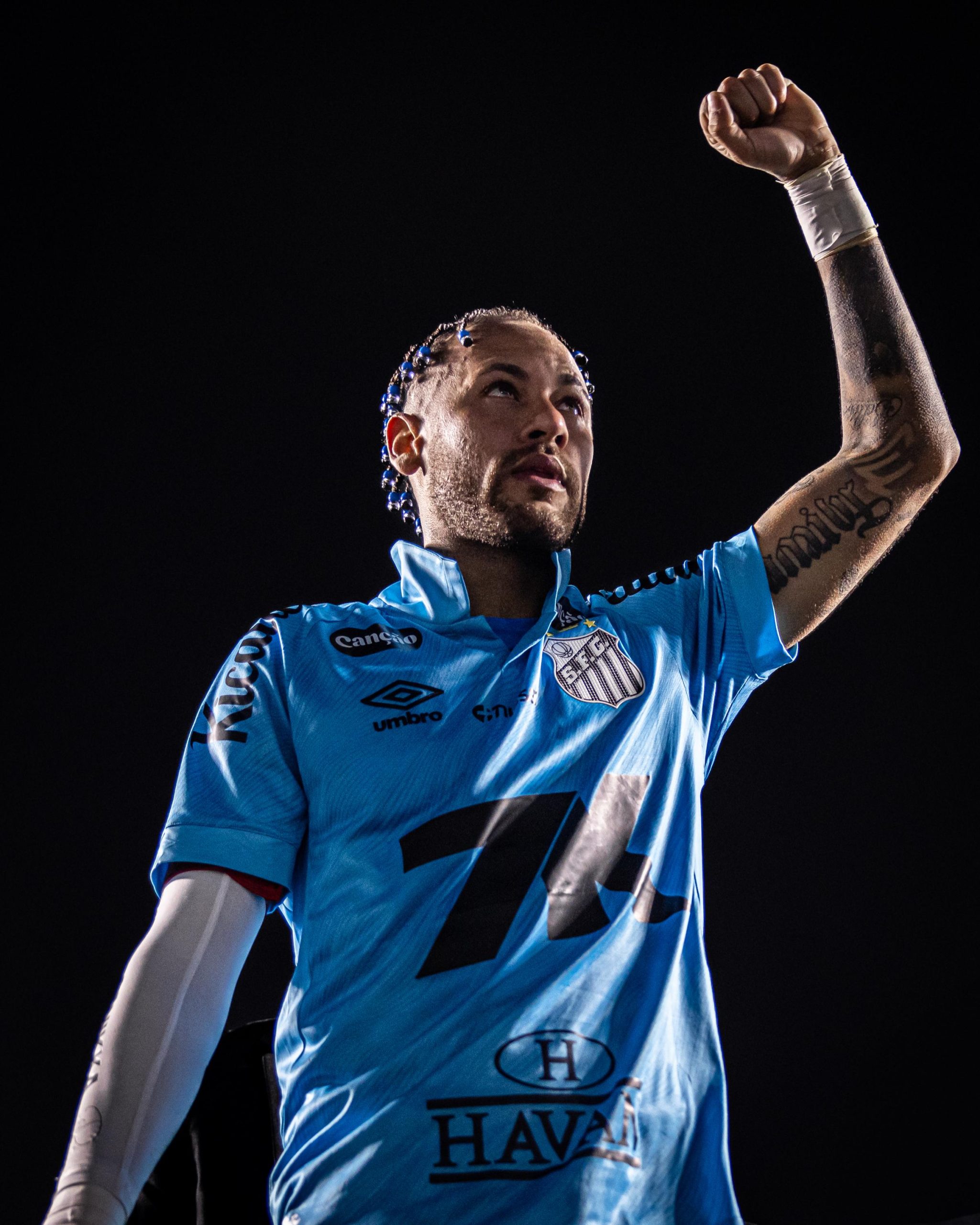 Neymar Junior after scoring a brace lifting Santos FC from the relegation zone.