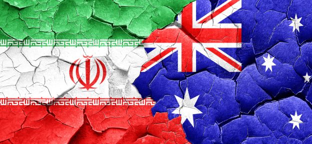 Iran and Australian flag collage