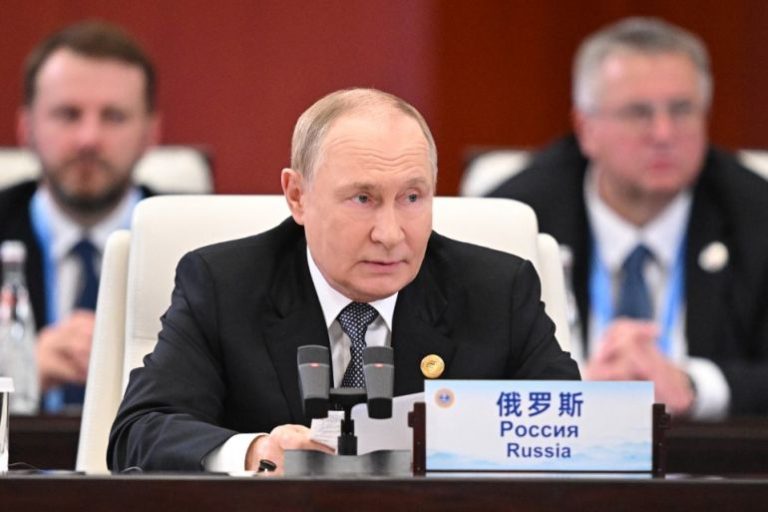 Vladimir Putin speaks at the SCO Summit in Tianjin China